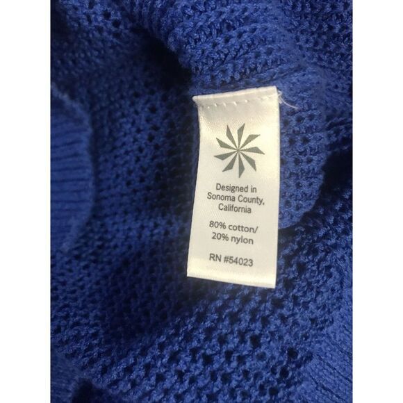 Athleta Mesh Open Knit Sweater Top‎ Textured Pullover Womens Size XS Blue - Picture 5 of 5
